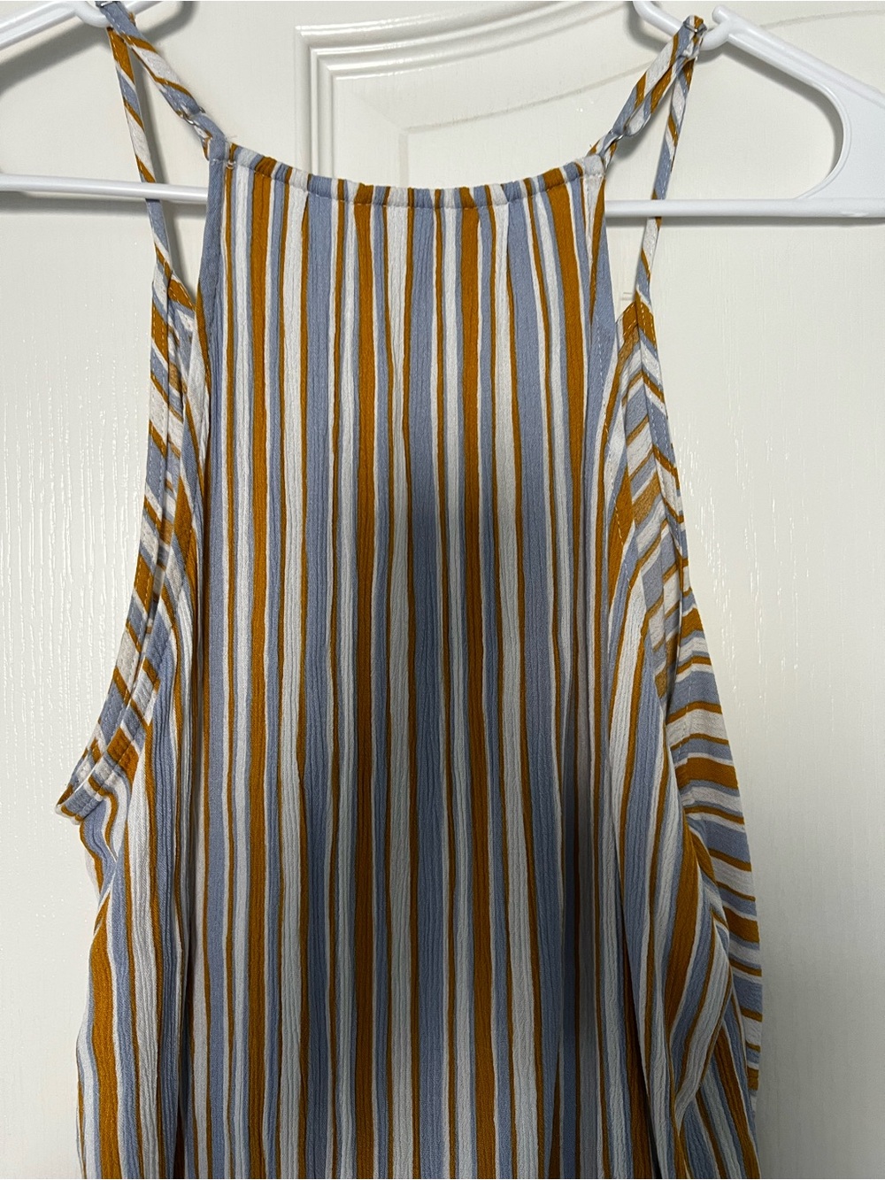 Socialite Striped Surplice Tank Top - Mustard & White - Picture 4 of 4